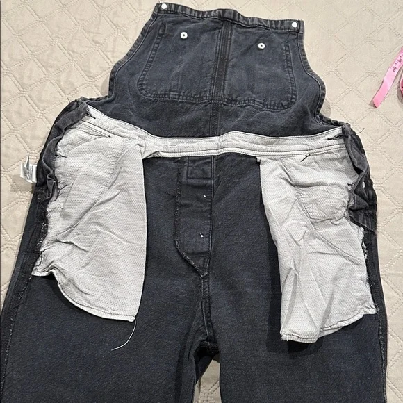 We The Free Boyfriend Washed Black High-Waisted Denim Overall. - Picture 15 of 15